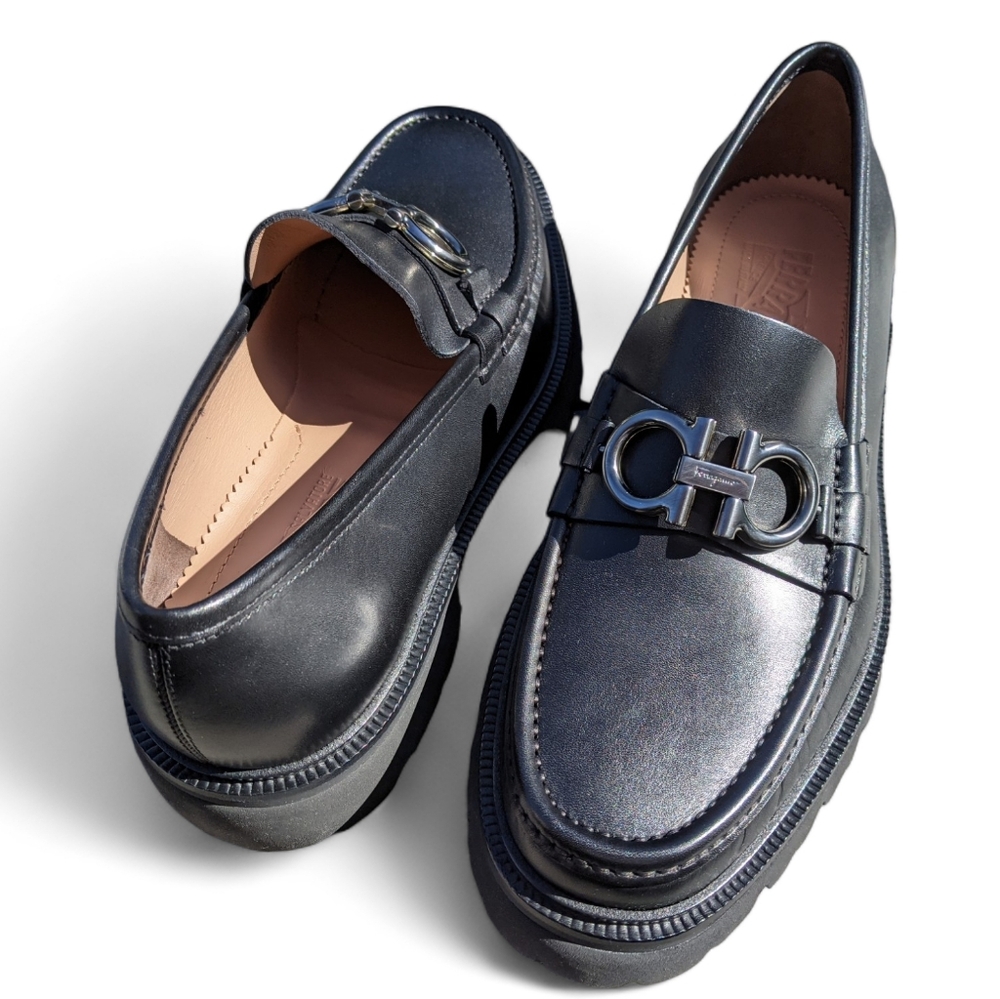 Ferragamo Mens Shoes Bleeker Loafers New With Box Size 10 E - Picture 4 of 7